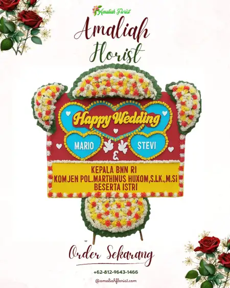 Papan Bunga Pernikahan Buran